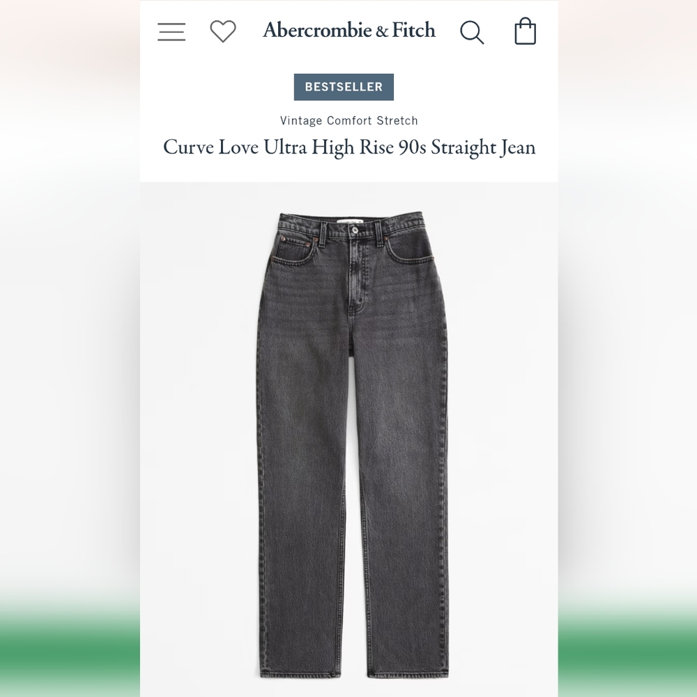 Abercrombie + Fitch Curve Love Ultra High Rise 90s Straight Jeans